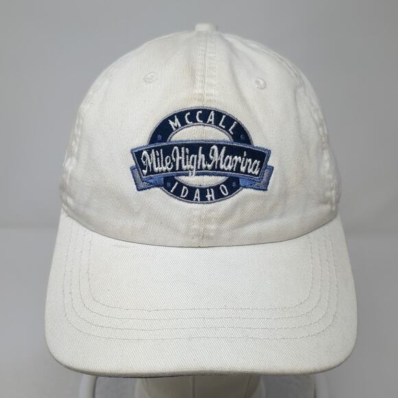 McCall Idaho Mile High Marina Baseball Cap White OS Adjustable Extreme Fit Ahead - Picture 2 of 10